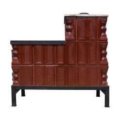 Soba teracota mobila, Gospodarul, 3 randuri, plita mijlocie, alimentare si cuptor stanga, maro, 101 cm x 90 cm x 46 cm - imagine 4