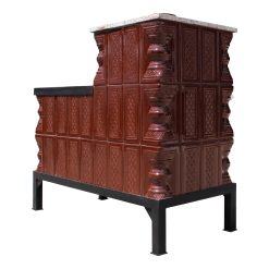 Soba teracota mobila, Gospodarul, 3 randuri, plita mijlocie, alimentare si cuptor stanga, maro, 101 cm x 90 cm x 46 cm - imagine 5