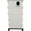 Semineu teracota alba 5 randuri pictata manual unicat