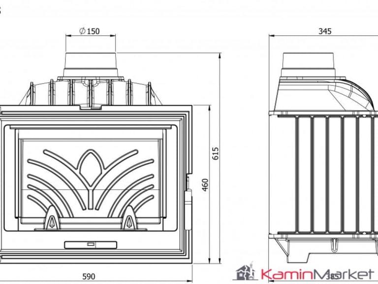 Kawmet W13 – 9.5 kW Focar șemineu fontă - imagine 5