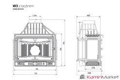 Kawmet W3 16.7 kW PB – Focar șemineu fontă sticlă - imagine 3