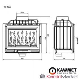 Kawmet W13 max – 11.5 kW Focar șemineu fontă - imagine 4