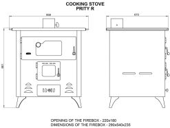 Soba metalică, Prity, 1P50R, 118 kg, 86 cm x 80 cm x 61 cm - imagine 4