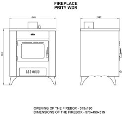 Soba metalică, Prity, WDR, 115 kg, 78 cm x 65 cm x 55 cm - imagine 3
