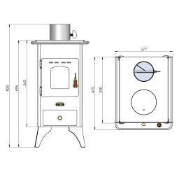 Alternative view of Soba metalică, Prity, Mini SP, 48 kg, 70 cm x 37 cm x 43 cm