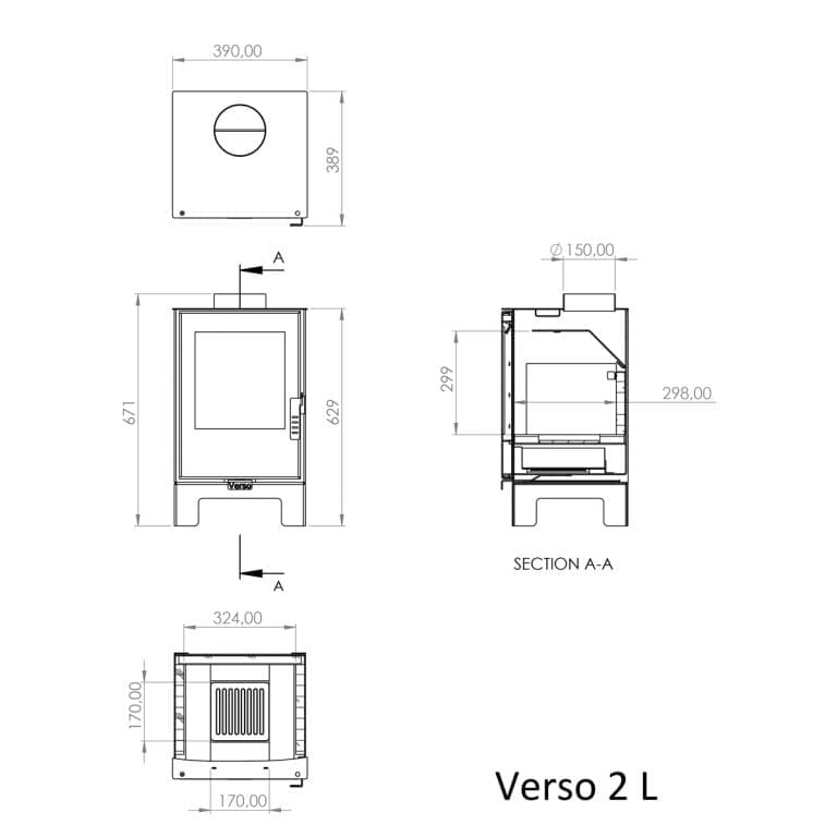 Semineu metalic, Verso, 2 L, 43 kg, 67 cm x 39 cm x 39 cm - imagine 2