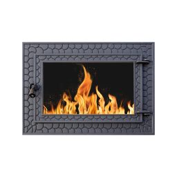 Ușă din fontă REGAL cu sticlă, 730x530 mm