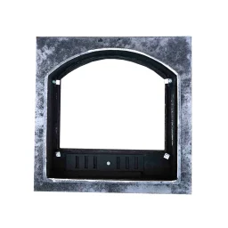 Ușă din fontă STIL cu sticlă și reglare putere flacără, 480x480 mm - imagine 2