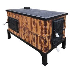 Soba teracota, Gospodarul, plita si cuptor, alimentare lung cuptor stanga, maro/bej, 89 cm x 70 cm x 46 cm - imagine 6