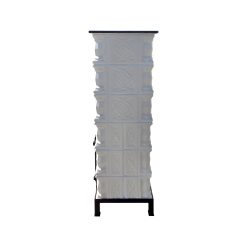 Semineu teracota Gospodarul 6 randuri diamant alb cu cuptor, usa sticla mare, evacuare la spate, 160 cm x 67 cm x 46 cm - imagine 4