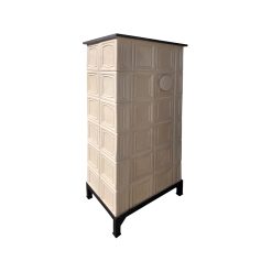 Șemineu teracotă Gospodarul 6 rânduri bizantin bej, ușă sticlă mare, evacuare lateral stânga, 160 x 67 x 46 cm - imagine 5
