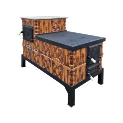Soba teracota mobila, Gospodarul, 3 randuri, plita mare, alimentare pe lung, cuptor stanga, diamant savana, evacuare la spate, 90 cm x 112 cm x 57 cm - imagine 7