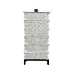 Șemineu teracotă Gospodarul 6 rânduri diamant alb, ușă sticlă mare, poliță rândul 5, evacuare verticală, 160 cm x 67 cm x 46 cm - imagine 5
