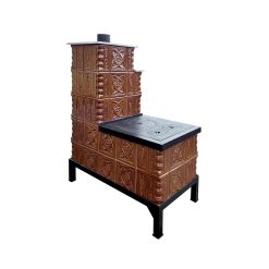 Soba mobila teracota, Gospodarul, 5 randuri, plita mare, alimentare si cuptor dreapta, maro, 140 cm x 113 cm x 57 cm - imagine 5