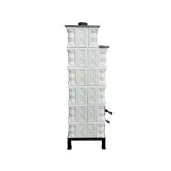 Șemineu teracotă Gospodarul 6 rânduri diamant alb, ușă sticlă mare, poliță rândul 5, evacuare verticală, 160 cm x 67 cm x 46 cm - imagine 6