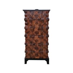 Semineu teracota Gospodarul, 6 randuri, diamant maro, usa sticla mare, evacuare verticala, 160 cm x 67 cm x 57 cm - imagine 7