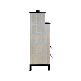Soba teracota, Gospodarul, turn 5 randuri bizantin bej UNICAT IN ROMANIA, E01 28x23 cm, usa  sticla, evacuare verticala,  155 cm x 46 cm x 46 cm - imagine 8