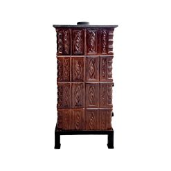 Semineul teracotă, Gospodarul, 4 rânduri, diamant maro, ușă sticlă cu tiraj dublu, evacuare verticală, 110x57x46 cm - imagine 3