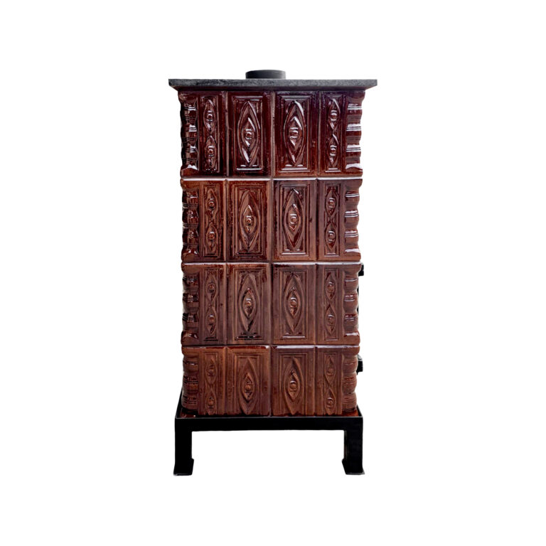 Semineul teracotă, Gospodarul, 4 rânduri, diamant maro, ușă sticlă cu tiraj dublu, evacuare verticală, 110x57x46 cm - imagine 3