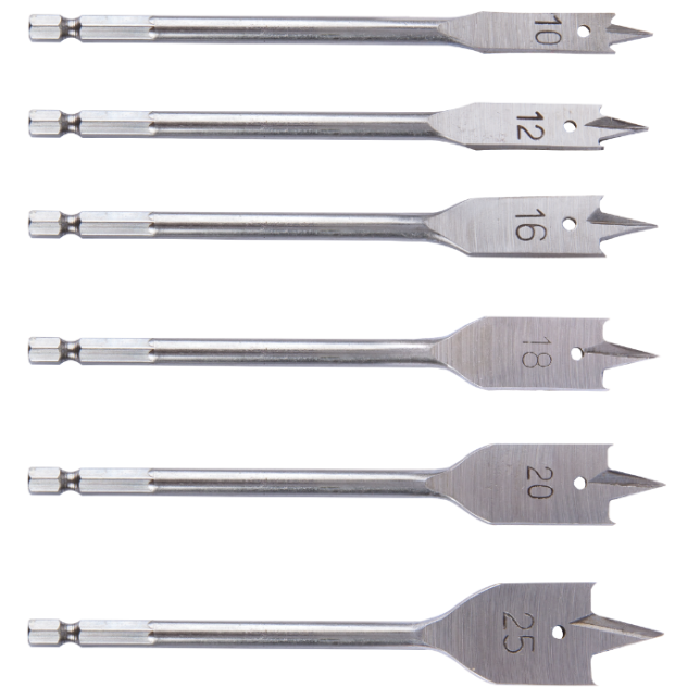 Burghiu Lemn Plat (6 bucati) EvoTools - imagine 2