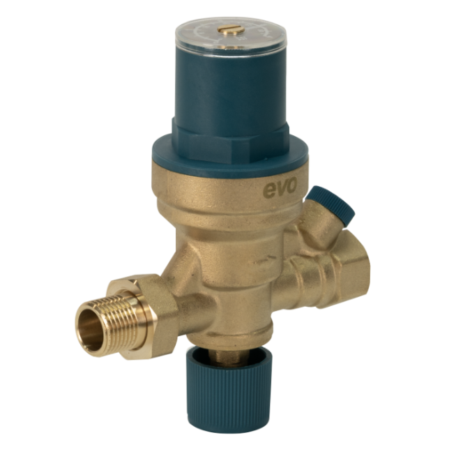 Reductor Presiune Apa cu Filtru 1/2, Conexiune Manometru si Reglaj Fin EvoSanitary - imagine 2