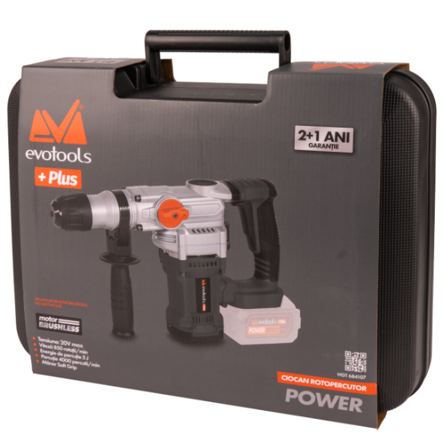 Ciocan Rotopercutor fara Acumulator si Incarcator MAX 20V POWER EvoTools +Plus - imagine 6
