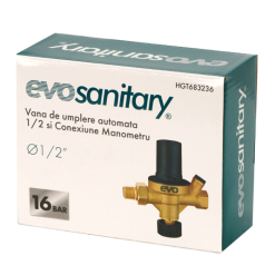 Reductor Presiune Apa cu Filtru 1/2 si Conexiune Manometru EvoSanitary