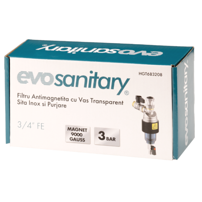 Filtru Antimagnetita cu Vas Transparent, Sita Inox si Purjare Evosanitary - imagine 2